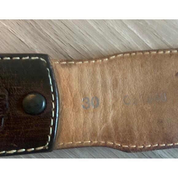 Tony Lama Memphis Lights Bling Tooled Leather Belt Size 30 Cowgirl Rodeo - Picture 3 of 6